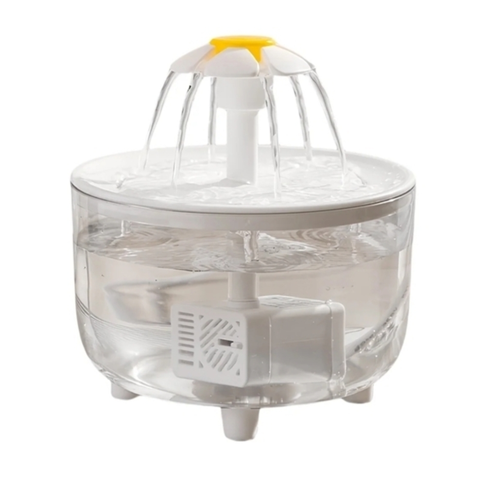 Transparent Pet‎ Water Fountain Automatic Cat & Dog Flower USB Powered Dispenser - Picture 3 of 14